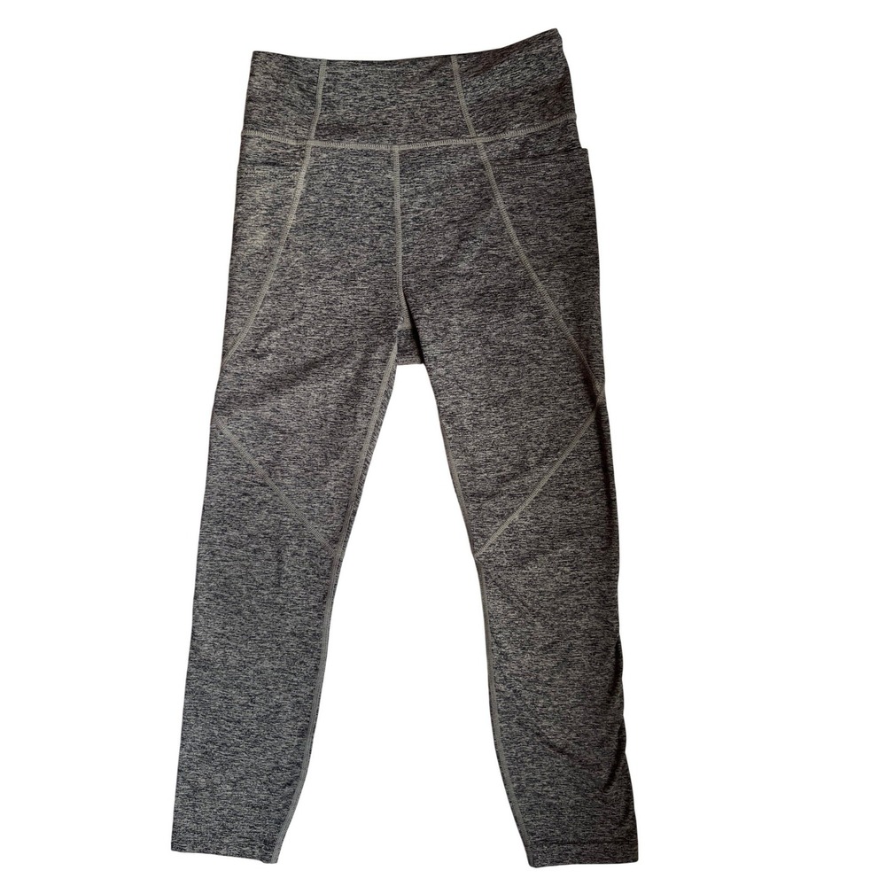 JoyLab Womens High Waisted Space Dye Leggings Gray Side Pockets XS